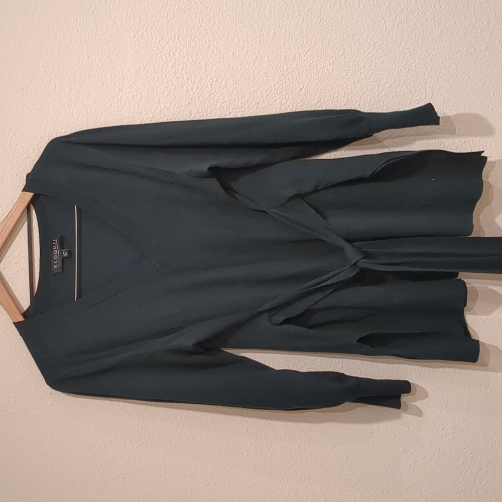 Eloquii Hunter Green Wrap Around Tie Waist Sweater Size 14/15
